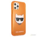 Karl Lagerfeld Choupette Head - Etui iPhone 12 / iPhone 12 Pro (fluo pomarańczowy)