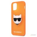 Karl Lagerfeld Choupette Head - Etui iPhone 12 / iPhone 12 Pro (fluo pomarańczowy)