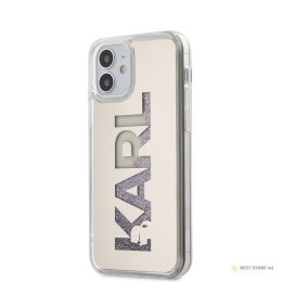 Karl Lagerfeld Logo Karl Liquid Glitter Multi Mirror - Etui iPhone 12 Mini (srebrny)