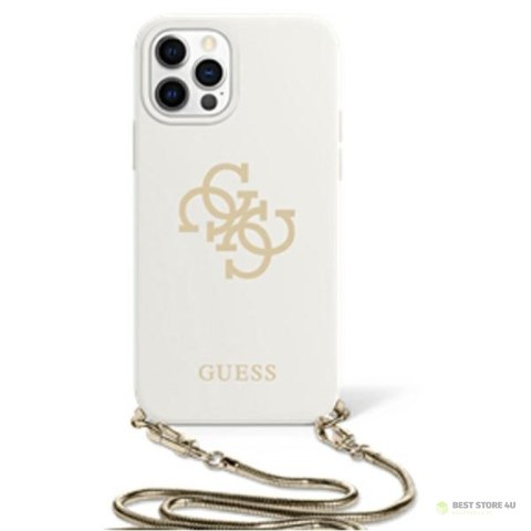 Guess 4G Big Logo Chain - Etui iPhone 12 / iPhone 12 Pro (biały)