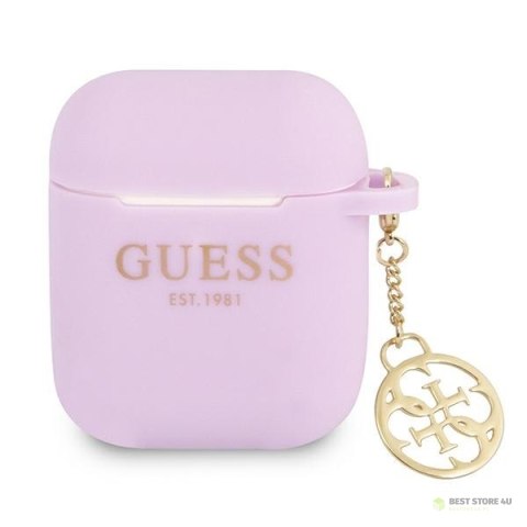 Guess 4G Charms Silicone Case - Etui AirPods (Purple)