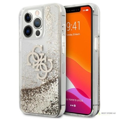 Guess Liquid Glitter 4G Big Logo - Etui iPhone 13 Pro (złoty)