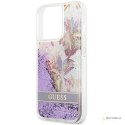 Guess Liquid Glitter Flower - Etui iPhone 13 Pro (fioletowy)