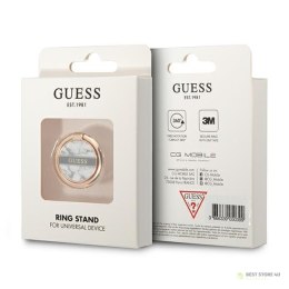 Guess Ring Stand Marble - Magnetyczny uchwyt na palec do telefonu (White)