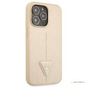 Guess Saffiano Triangle Logo Case - Etui iPhone 13 Pro (beżowy)