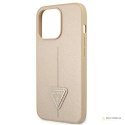 Guess Saffiano Triangle Logo Case - Etui iPhone 13 Pro (beżowy)