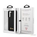 Guess Silicone Script Metal Logo - Etui Samsung Galaxy S22+ (czarny)