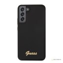 Guess Silicone Script Metal Logo - Etui Samsung Galaxy S22+ (czarny)