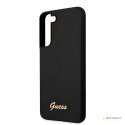 Guess Silicone Script Metal Logo - Etui Samsung Galaxy S22+ (czarny)