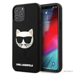 Karl Lagerfeld Choupette Head 3D Rubber - Etui iPhone 12 / iPhone 12 Pro (czarny)