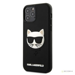 Karl Lagerfeld Choupette Head 3D Rubber - Etui iPhone 12 / iPhone 12 Pro (czarny)