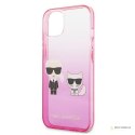 Karl Lagerfeld Gradient Ikonik Karl & Choupette - Etui iPhone 13 mini (różowy)