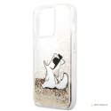 Karl Lagerfeld Liquid Glitter Choupette Fun - Etui iPhone 13 Pro Max (złoty)