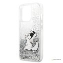 Karl Lagerfeld Liquid Glitter Choupette Fun - Etui iPhone 13 Pro (srebrny)