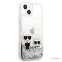 Karl Lagerfeld Liquid Glitter Karl & Choupette - Etui iPhone 13 (srebrny)