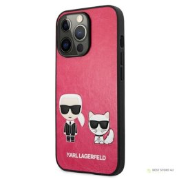 Karl Lagerfeld PU Leather Karl & Choupette Embossed - Etui iPhone 13 Pro Max (fuksja)