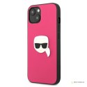 Karl Lagerfeld PU Leather Karl's Head Metal - Etui iPhone 13 mini (różowy)