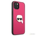 Karl Lagerfeld PU Leather Karl's Head Metal - Etui iPhone 13 mini (różowy)