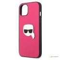 Karl Lagerfeld PU Leather Karl's Head Metal - Etui iPhone 13 mini (różowy)