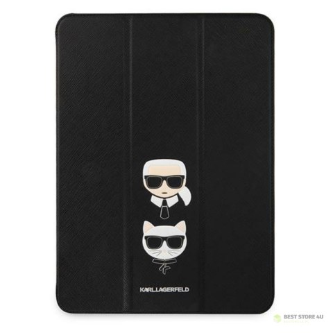 Karl Lagerfeld Saffiano Karl & Choupette Heads - Etui iPad Pro 12.9" 2021 (czarny)