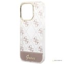 Guess 4G Stripe Script Logo Electroplated Pattern - Etui iPhone 14 Pro (różowy)