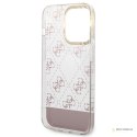 Guess 4G Stripe Script Logo Electroplated Pattern - Etui iPhone 14 Pro (różowy)