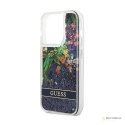 Guess Liquid Glitter Flower - Etui iPhone 14 Pro (niebieski)