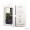 Guess Liquid Glitter Flower - Etui iPhone 14 Pro (niebieski)