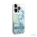 Guess Liquid Glitter Flower - Etui iPhone 14 Pro (zielony)