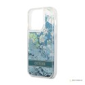 Guess Liquid Glitter Flower - Etui iPhone 14 Pro (zielony)