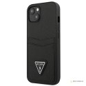 Guess Saffiano Double Card Triangle - Etui iPhone 13 (czarny)