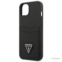 Guess Saffiano Double Card Triangle - Etui iPhone 13 (czarny)