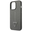 Guess Saffiano Triangle Logo Case - Etui iPhone 13 Pro Max (srebrny)