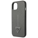 Guess Saffiano Triangle Logo Case - Etui iPhone 13 mini (srebrny)