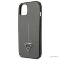 Guess Saffiano Triangle Logo Case - Etui iPhone 13 mini (srebrny)