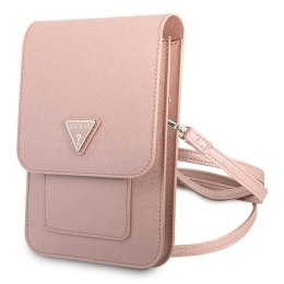 Guess Wallet Saffiano Triangle Logo Phone Bag - Torba na smartfona i akcesoria (Pink)