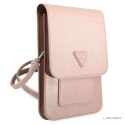 Guess Wallet Saffiano Triangle Logo Phone Bag - Torba na smartfona i akcesoria (Pink)