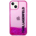 Karl Lagerfeld Liquid Glitter Translucent Elongated Logo Case - Etui iPhone 14 Plus (różowy)