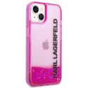 Karl Lagerfeld Liquid Glitter Translucent Elongated Logo Case - Etui iPhone 14 Plus (różowy)