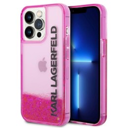 Karl Lagerfeld Liquid Glitter Translucent Elongated Logo Case - Etui iPhone 14 Pro (różowy)