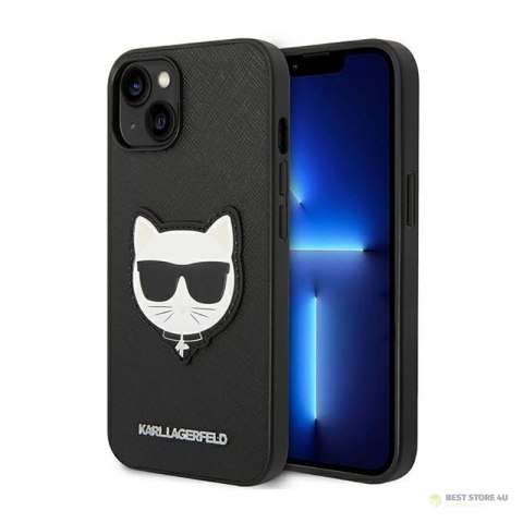 Karl Lagerfeld Saffiano Choupette Head Patch Case - Etui iPhone 14 Plus (czarny)