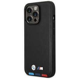 BMW Leather Hot Stamp Tricolor - Etui iPhone 14 Pro Max (Czarny)