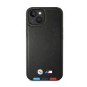 BMW Leather Hot Stamp Tricolor MagSafe - Etui iPhone 14 Plus (Czarny)