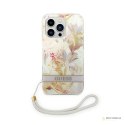 Guess Flower Cord - Etui ze smyczką iPhone 14 Pro Max (fioletowy)