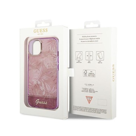 Guess Jungle Case - Etui iPhone 14 Plus (Różowy)