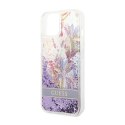 Guess Liquid Glitter Flower - Etui iPhone 14 Plus (fioletowy)