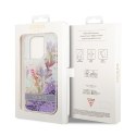 Guess Liquid Glitter Flower - Etui iPhone 14 Pro Max (fioletowy)