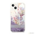 Guess Liquid Glitter Flower - Etui iPhone 14 (fioletowy)