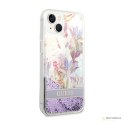 Guess Liquid Glitter Flower - Etui iPhone 14 (fioletowy)