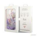 Guess Liquid Glitter Flower - Etui iPhone 14 (fioletowy)